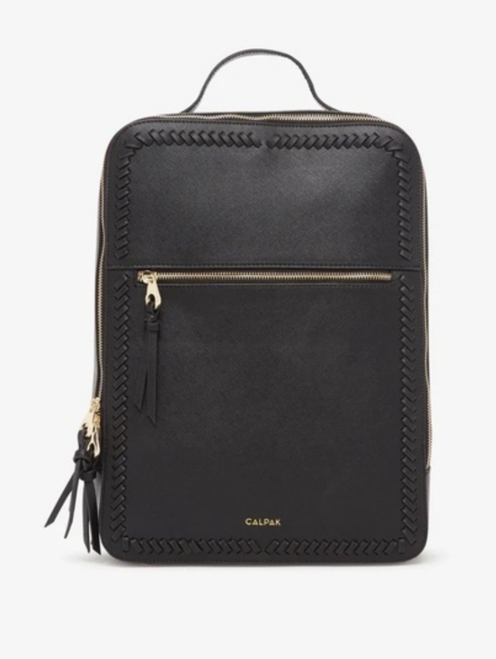 CALPAK Black Laptop Backpack with Gold Hardware
